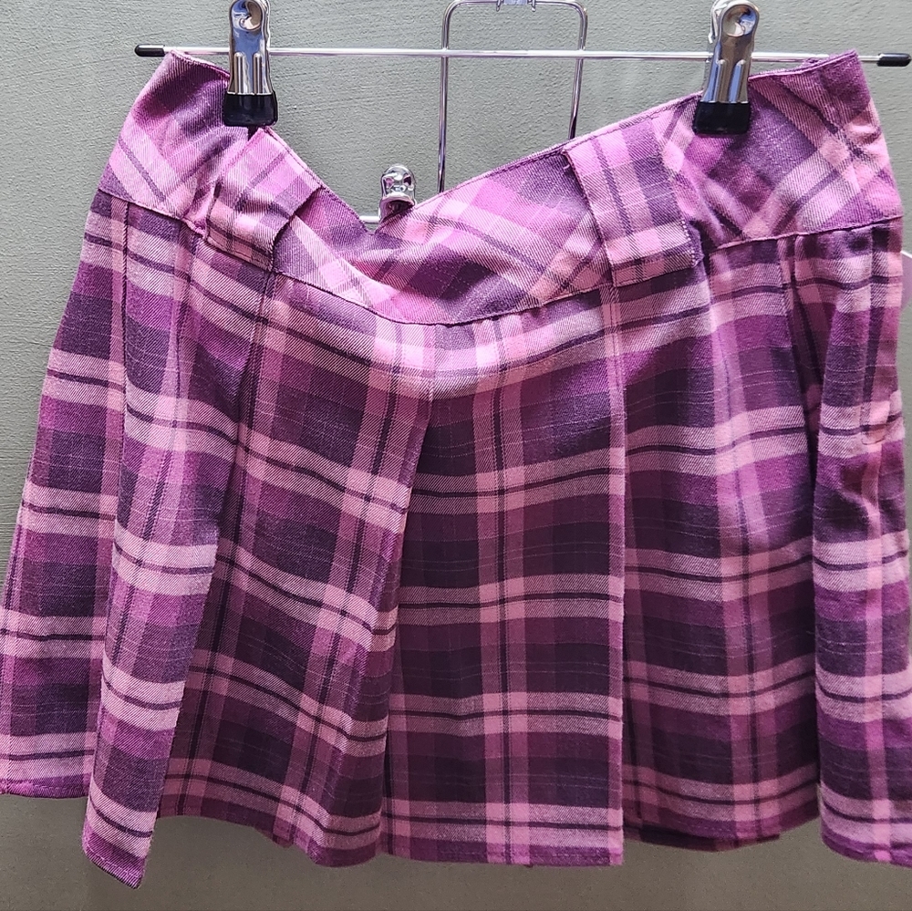 Wilde Fable Purple Plaid skirt - Picture 4 of 5
